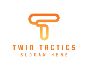 Modern Orange Letter T logo design