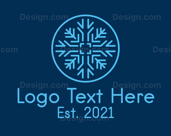 Snowflake Frost Badge Logo