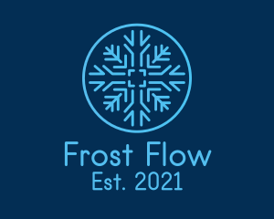 Snowflake Frost Badge logo design