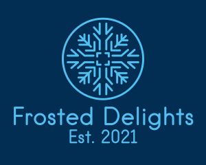 Snowflake Frost Badge logo design