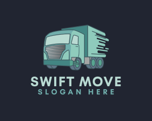 Truck Moving Logistics logo design