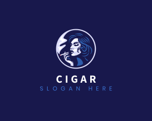 Smoking Lady Cigarette logo design