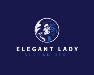 Smoking Lady Cigarette logo design