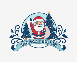 Christmas Santa Claus Mascot logo