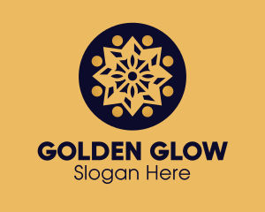 Golden Star Mandala logo design