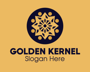 Golden Star Mandala logo design