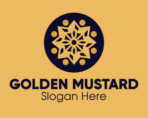 Golden Star Mandala logo design