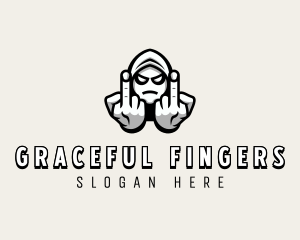 Punk Middle Finger logo design