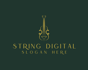 Violin Musical Instrument logo design