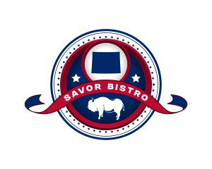 Wyoming Map Bison logo