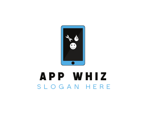 Blue Smartphone Apps logo design