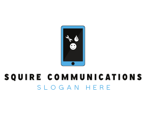 Blue Smartphone Apps logo design