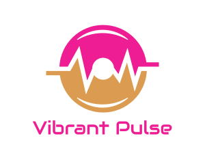 Pink Orange Disc Pulse logo design