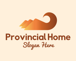 Orange Mountain Swirl logo design