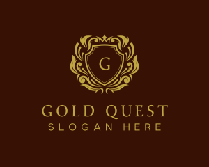 Gold Royalty Shield logo design