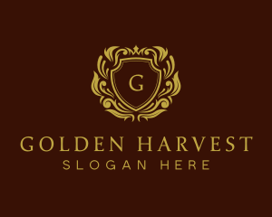 Gold Royalty Shield logo design