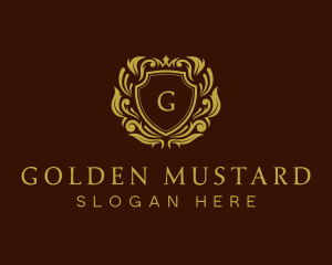 Gold Royalty Shield logo design