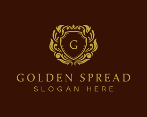 Gold Royalty Shield logo design