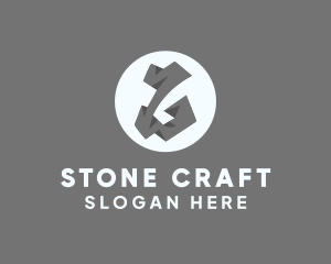 Gray Stone Letter G logo