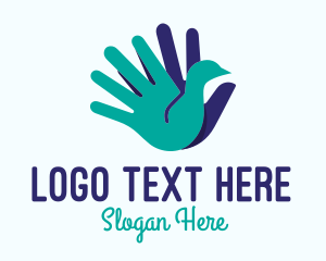 Caring - Silhouette Hand Swan logo design