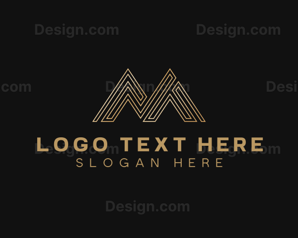 Gold Premium Business Letter M Logo