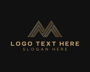 Gold Premium Business Letter M Logo