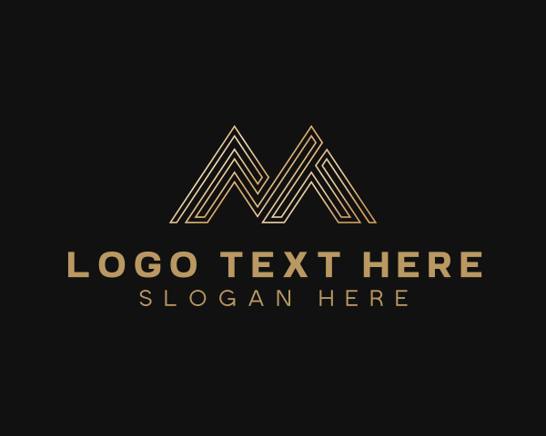 Gold Premium Business Letter M logo