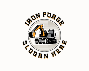 Excavator Heavy Equipment logo design