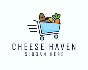 Fast Grocery Cart logo design