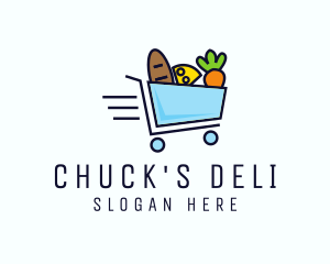 Fast Grocery Cart logo design