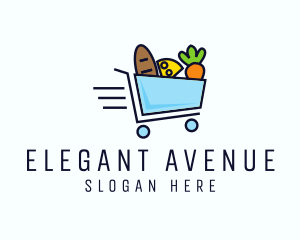 Fast Grocery Cart logo design