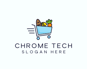 Fast Grocery Cart logo design