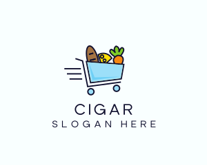 Fast Grocery Cart logo design