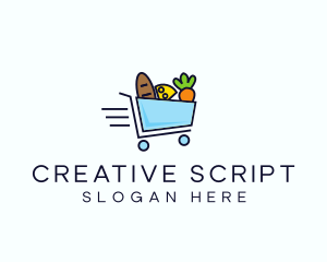 Fast Grocery Cart logo design