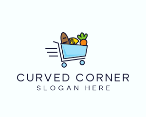 Fast Grocery Cart logo design