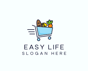 Fast Grocery Cart logo design