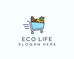 Fast Grocery Cart logo design