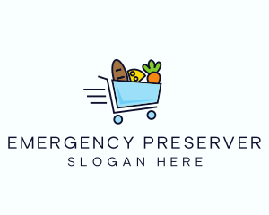 Fast Grocery Cart logo design