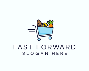 Fast Grocery Cart logo design