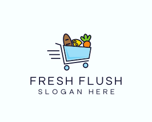 Fast Grocery Cart logo design