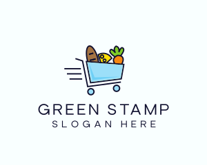 Fast Grocery Cart logo design