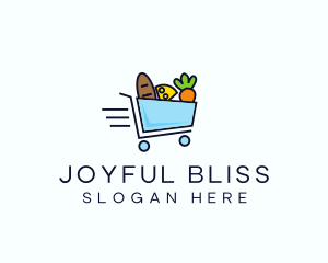 Fast Grocery Cart logo design