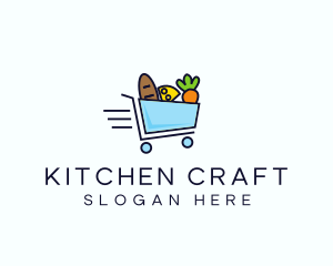 Fast Grocery Cart logo design