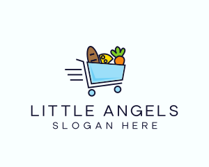 Fast Grocery Cart logo design