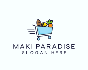 Fast Grocery Cart logo design