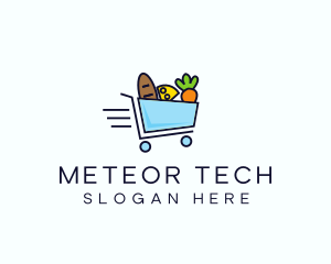 Fast Grocery Cart logo design