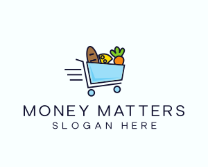 Fast Grocery Cart logo design