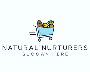 Fast Grocery Cart logo design