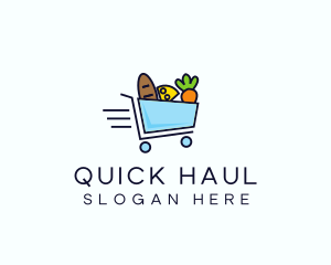 Fast Grocery Cart logo design