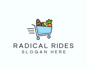 Fast Grocery Cart logo design